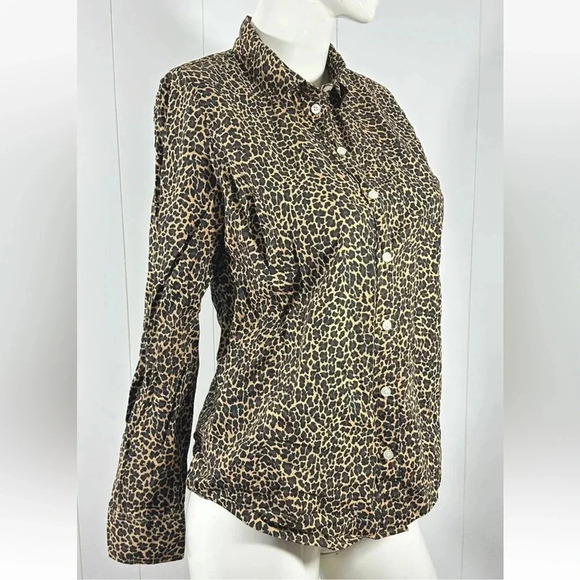 J Crew womens  Button-up leopard shirt button down long sleeve size M - Picture 4 of 10